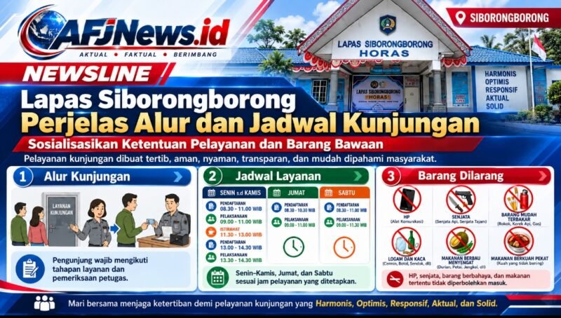 Tingkatkan Pelayanan Publik, Lapas Siborongborong Sosialisasikan Tata Cara Kunjungan hingga Ketentuan Barang Bawaan