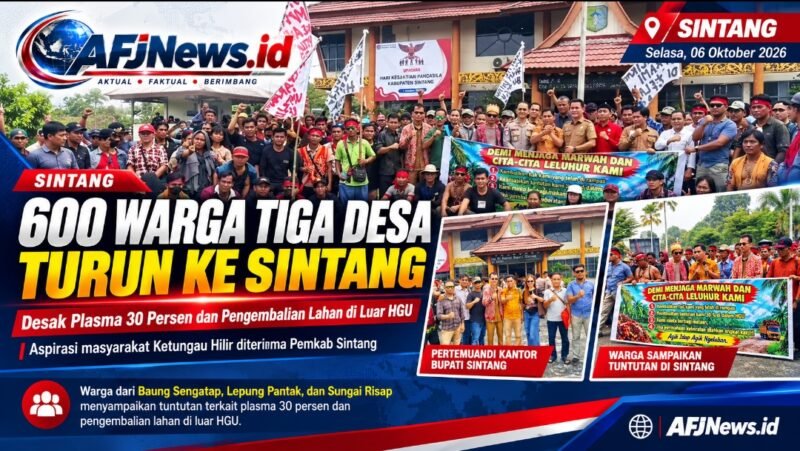 Dari Ketungau Hilir ke Kantor Bupati, Sekitar 600 Warga Suarakan Hak atas Plasma dan Lahan